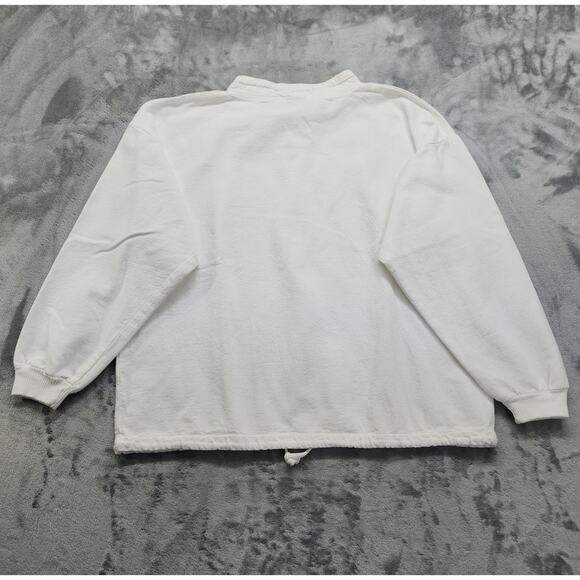 Vintage Wek The World Sweatshirt Mens 2 (XL) White Siberian Tiger Drawstring Hem - Picture 4 of 9